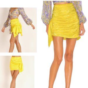 FOR LOVE & LEMONS SAMPLE FIJI YELLOW MINI SKIRT S